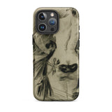 Hypocrisy - Felicien Rops Erotic Satire Iphone Case, 16 Pro Max / Matte, Smartphone Case Sketched Floral Design