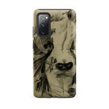 Hypocrisy - Felicien Rops Erotic Satire Phone Case Samsung Galaxy S20 Fe / Matte Beige Phone Case Sketch-style Illustration Lion’s Face