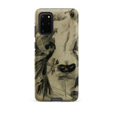 Hypocrisy - Felicien Rops Erotic Satire Phone Case Samsung Galaxy S20 Plus / Matte Black Beige Sketch-style Phone Case Detailed Face Bold