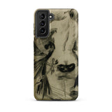 Hypocrisy - Felicien Rops Erotic Satire Phone Case Samsung Galaxy S21 Plus / Matte Black-and-white Sketch-style Phone Case Detailed Cow’s