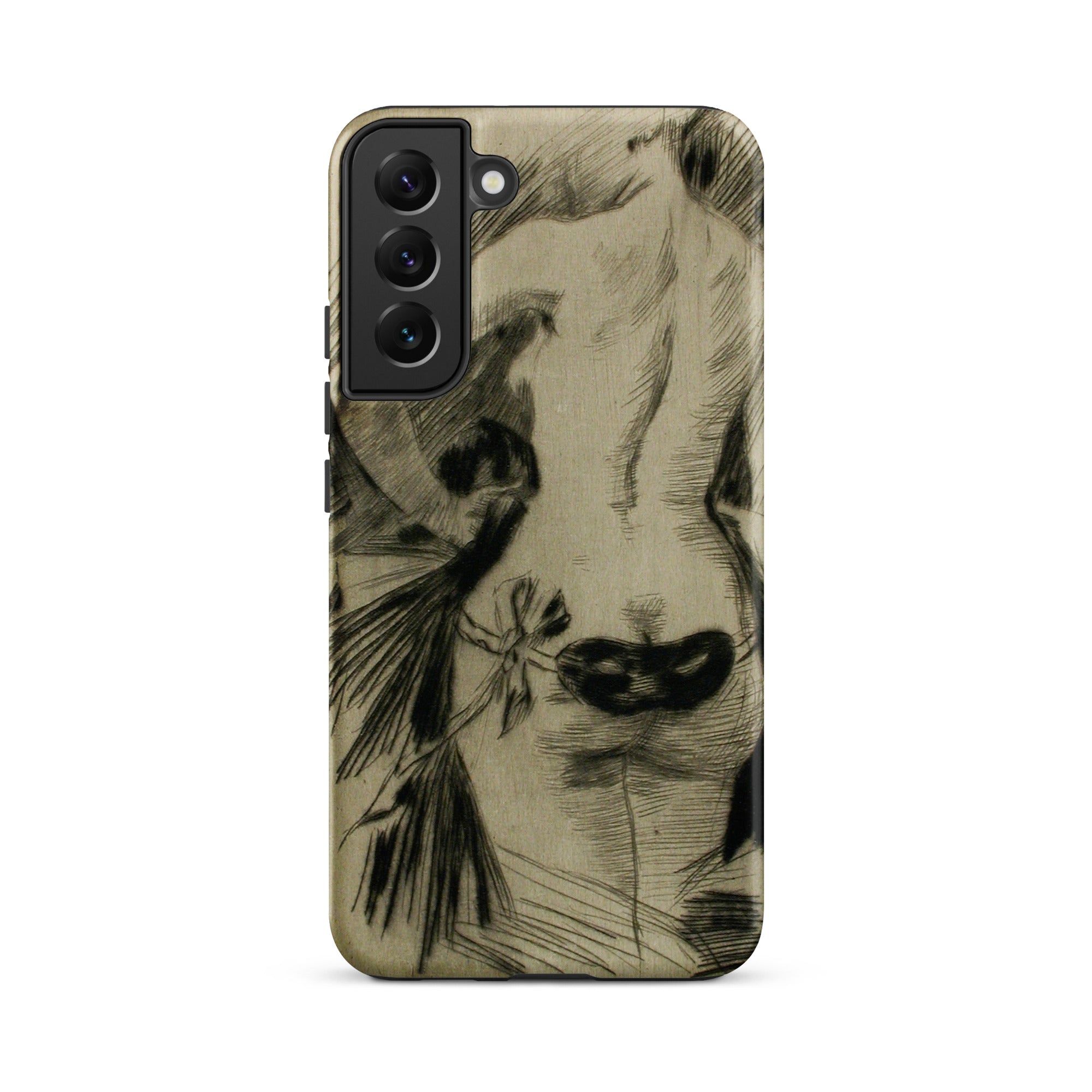 Hypocrisy Felicien Rops Erotic Satire Samsung Case, Galaxy S22 Plus / Matte, Smartphone Case Sketch Style Abstract Design Dark Lines Light
