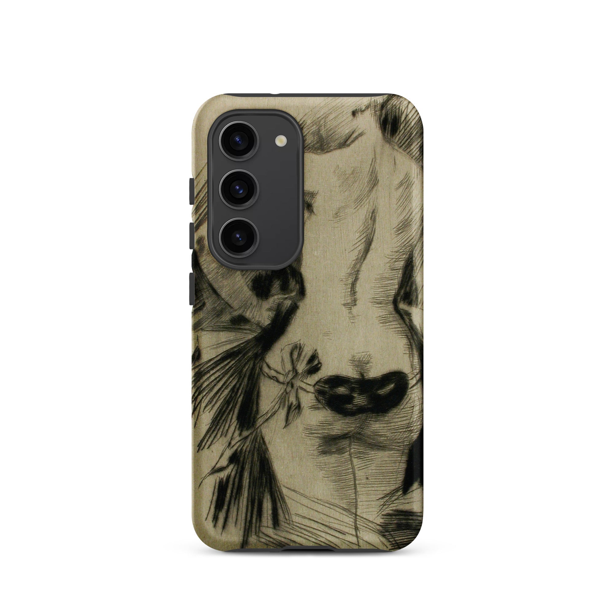 Hypocrisy Felicien Rops Erotic Satire Samsung Case, Galaxy S23 / Matte, Smartphone Light Olive Green Case Black White Sketch Style