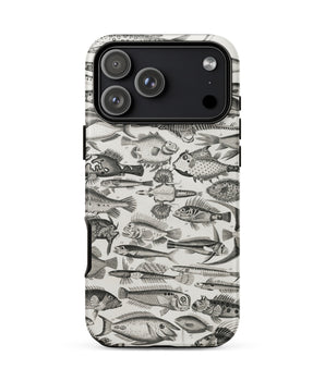 Iphone 17 Pro Max / Matte Ichthyology - Oliver Goldsmith Phone Case Illustrated Marine Life, Black-and-white Tide