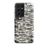 Ichthyology - Oliver Goldsmith Samsung Case, Galaxy S21 Ultra / Matte, White Phone Case Black Fish Pattern