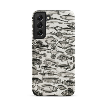 Ichthyology - Oliver Goldsmith Samsung Case, Galaxy S22 Plus / Matte, Phone Case Black White Fish Pattern