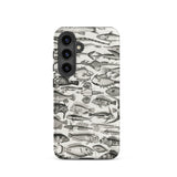 Ichthyology - Oliver Goldsmith Samsung Case, Galaxy S24 / Matte, Smartphone Case Black White Illustration Fish