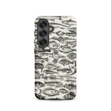 Ichthyology - Oliver Goldsmith Samsung Case, Galaxy S25 / Matte, White Phone Case Black Fish Pattern