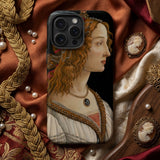Geïdealiseerd portret van een dame - Sandro Botticelli Iphone Case, Mobiele telefoonhoesjes, Toby Leon