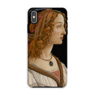Idealized Portrait of a Lady Sandro Botticelli Iphone Case, Xs Max / Matte, Renaissance Art Phone Case