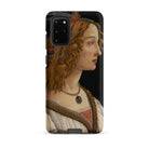 Idealized Portrait of a Lady Sandro Botticelli Samsung Case, Galaxy S20 Plus / Matte, Black Phone Case Renaissance Style Portrait Woman Red