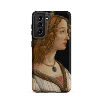 Idealized Portrait of a Lady - Sandro Botticelli Samsung Case, Galaxy S21 Fe / Matte, Black Phone Case Renaissance Portrait Woman Profile