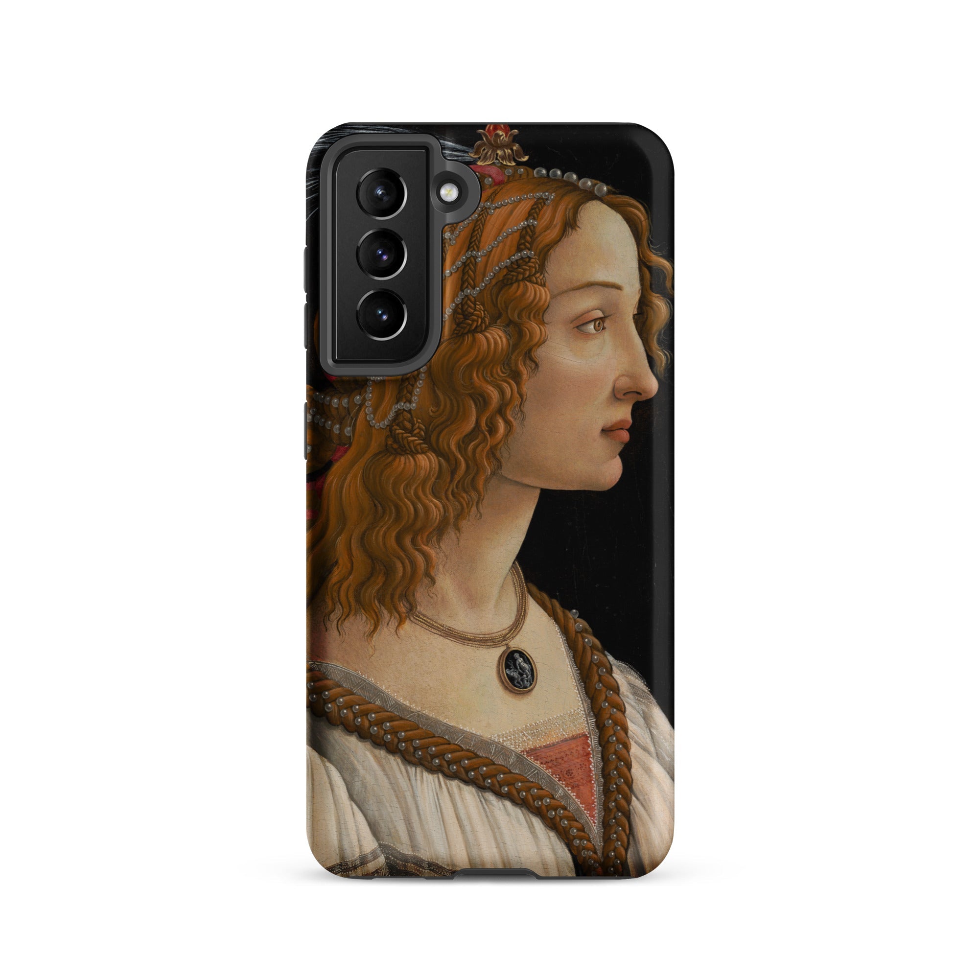 Idealized Portrait of a Lady Sandro Botticelli Samsung Case, Galaxy S21 / Matte, Black Smartphone Case Classical Portrait Woman