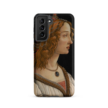 Idealized Portrait of a Lady - Sandro Botticelli Samsung Case, Galaxy S21 / Matte, Black Smartphone Case Classical Portrait Woman