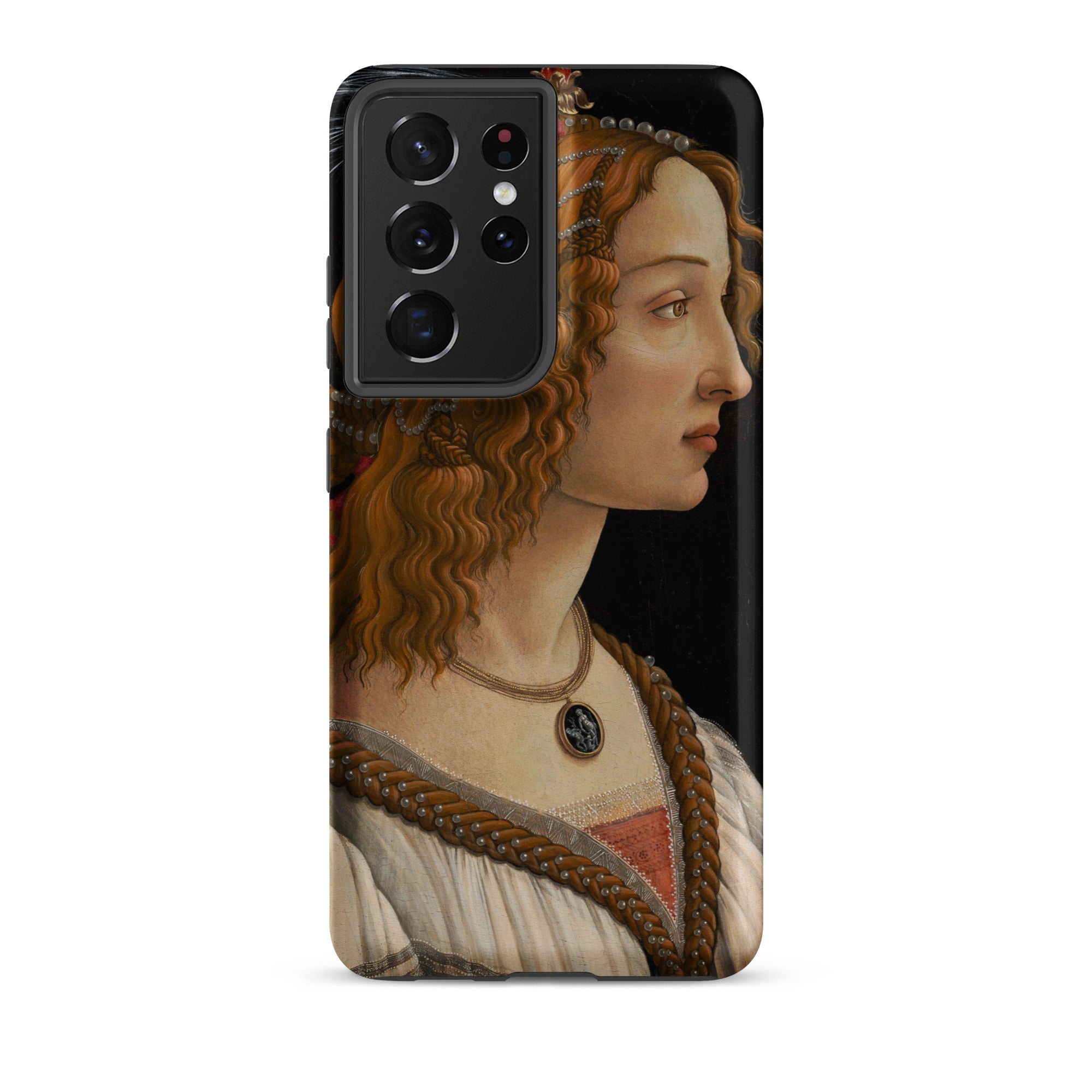 Idealized Portrait of a Lady Sandro Botticelli Samsung Case, Galaxy S21 Ultra / Matte, Smartphone Case Renaissance Style Portrait Woman