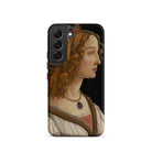 Idealized Portrait of a Lady Sandro Botticelli Samsung Case, Galaxy S22 / Matte, Smartphone Case Classical Portrait Woman Long Wavy Red