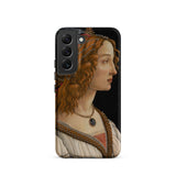 Idealized Portrait of a Lady - Sandro Botticelli Samsung Case, Galaxy S22 / Matte, Smartphone Case Classical Portrait Woman Long Wavy Red