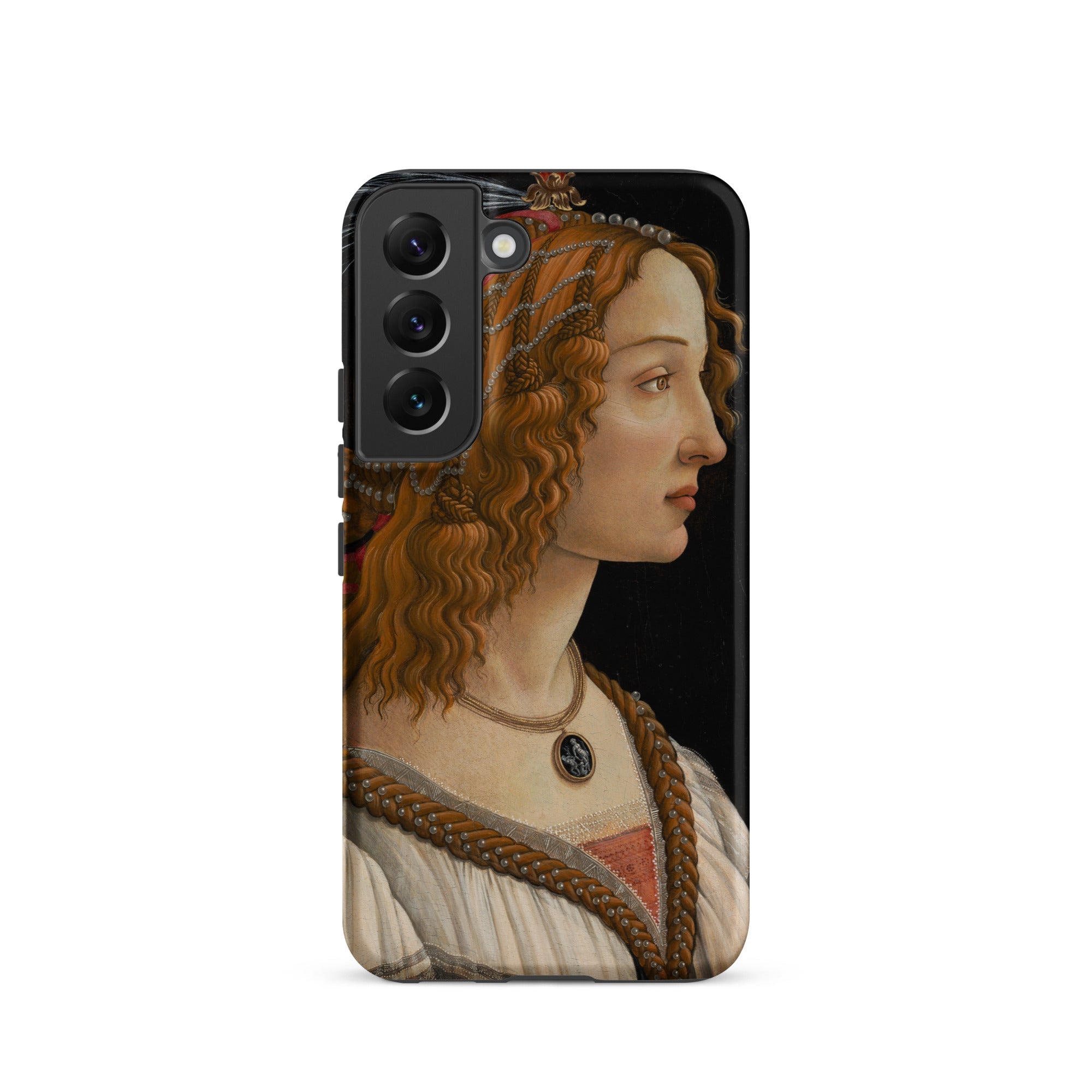 Idealized Portrait of a Lady Sandro Botticelli Samsung Case, Galaxy S22 / Matte, Smartphone Case Classical Portrait Woman Long Wavy Red