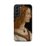 Idealized Portrait of a Lady - Sandro Botticelli Samsung Case, Galaxy S22 Plus / Matte, Black Smartphone Case Classical Portrait Painting