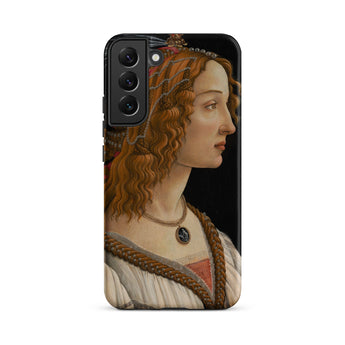 Idealized Portrait of a Lady - Sandro Botticelli Samsung Case, Galaxy S22 Plus / Matte, Black Smartphone Case Classical Portrait Painting