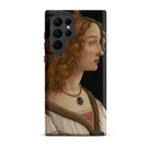 Idealized Portrait of a Lady Sandro Botticelli Samsung Case, Galaxy S22 Ultra / Matte, Black Smartphone Case Renaissance Style Portrait