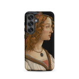 Idealized Portrait of a Lady - Sandro Botticelli Samsung Case, Galaxy S25 / Matte, Black Smartphone Case Classical Portrait Painting