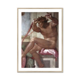Ignudo - Michelangelo Cappella Sistina Art Print, Framed Painting Nude Male Figure