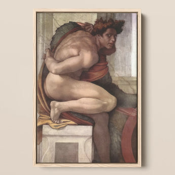 Ignudo - Michelangelo Divine Male Art Print / Canvas, 12x18’’ / 31x46cm / Natural Frame, Posters Prints & Visual Artwork, Toby Leon