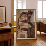 Ignudo - Michelangelo Divine Male Art Print / Canvas, Michelangelo Divine Male, Olive Drapery Spill, Torso Wrenched