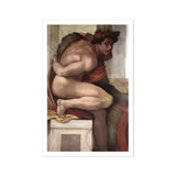 Ignudo - Michelangelo Divine Male Art Print / Canvas, Michelangelo Divine Male, Olive Drapery Spill, Torso Wrenched