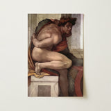 Ignudo - Michelangelo Divine Male Art Print / Canvas, Michelangelo Divine Male, Olive Drapery Spill, Torso Wrenched