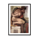 Ignudo - Michelangelo Divine Male Art Print, Framed Renaissance Painting