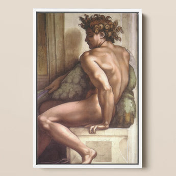 Ignudo - Michelangelo Drunkenness of Noah Art Print / Canvas, 12x17’’ / A3 / White Frame, Posters Prints & Visual Artwork, Toby Leon