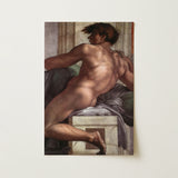Ignudo - Michelangelo Male Nude Fresco Art Print / Canvas, 12x18’’ / 31x46cm / Unframed / no Border, Posters Prints & Visual Artwork, Toby