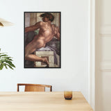 Ignudo Michelangelo Nude Male Framed Canvas, Framed Nude Male Figure