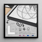 Ignudo - Michelangelo Nude Male Framed Canvas, Framed Canvas Print Technical Diagram