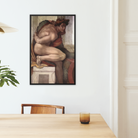 Ignudo - Michelangelo Nude Renaissance Framed Canvas, Framed Classical Painting