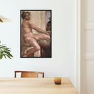 Ignudo - Michelangelo Renaissance Framed Canvas, Framed Nude Male Figure Painting