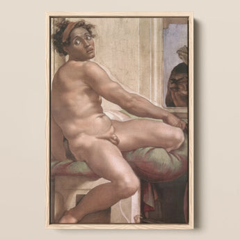 Ignudo - Michelangelo Sacrifice of Noah Art Print / Canvas, 12x17’’ / A3 / Natural Frame, Posters Prints & Visual Artwork, Toby Leon