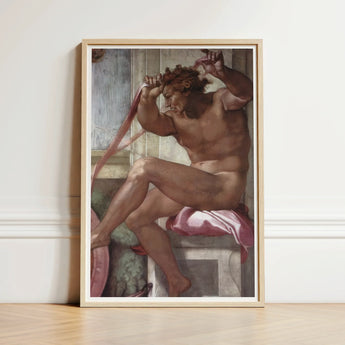 Ignudo - Michelangelo Separation of Earth from Waters Art Print / Canvas Framed Reproduction Michelangelo’s Creation Adam Iconic Muscular