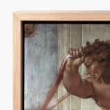 Ignudo - Michelangelo Separation of Earth from Waters Art Print / Canvas Light Wood-framed Michelangelo’s Creation Adam Iconic Cappella