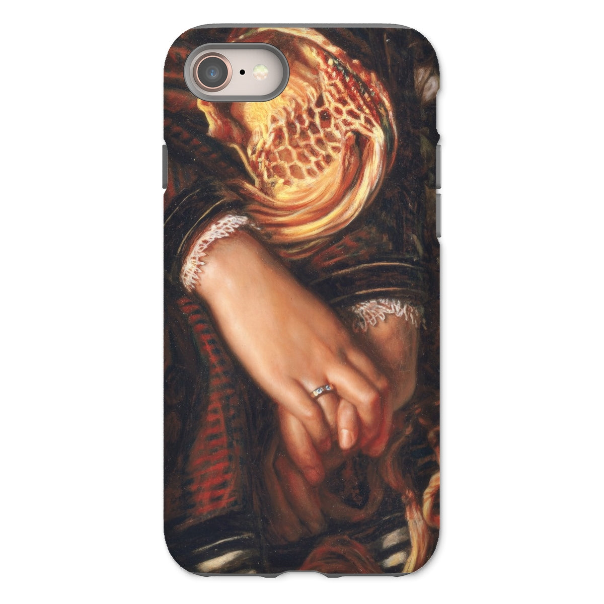 Il Dolce Far Niente - William Holman Hunt Iphone Case, 8 / Matte, Phone Case Painting Clasped Hands Veiled Figure