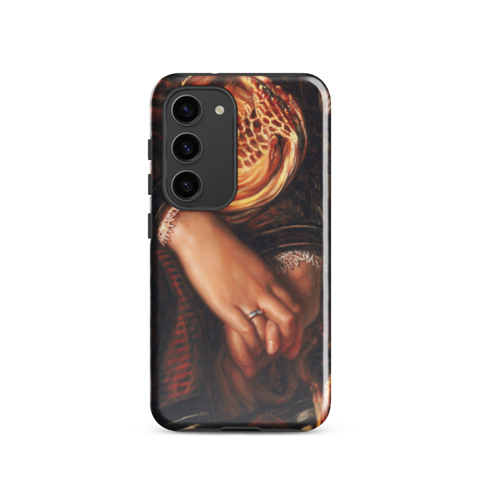 Il Dolce Far Niente William Holman Hunt Samsung Case, Galaxy S23 / Gloss, Black Smartphone Case Detailed Painting Person’s Hands Attire