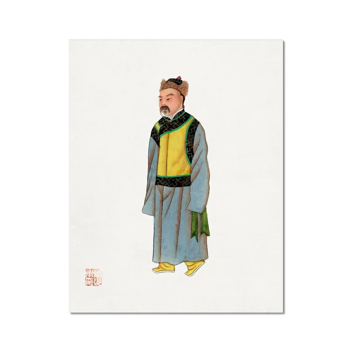 Mongolian Nobleman - Qing Dynasty Manchu Fashion Art Print 11’’x14’’ Posters Prints & Visual Artwork