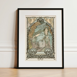 Ilsee Princesse De Tripoli - Alphonse Mucha Art Print / Canvas, 12x16’’ / 31x41cm / Black Frame / Matboard, Posters Prints & Visual