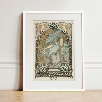 Ilsee Princesse De Tripoli - Alphonse Mucha Art Print / Canvas, 12x16’’ / 31x41cm / White Frame / Matboard, Posters Prints & Visual
