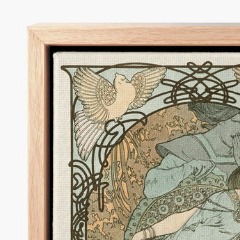 Ilsee Princesse De Tripoli - Alphonse Mucha Art Print / Canvas Nouveau-style Framed Detailed Illustration Ornate Knotted Black Arabesque,