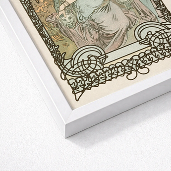 Ilsee Princesse De Tripoli - Alphonse Mucha Art Print / Canvas Nouveau-style Framed Intricate Black Line Soft Knotted Arabesque, Cage,