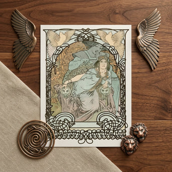 Ilsee Princesse De Tripoli - Alphonse Mucha Art Print / Canvas Art Nouveau-style Print Woman Robes Ornate Borders Two Knotted Black