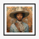 Imani - Black Lesbian Cowgirl Sapphic Art Print, Framed Portrait Woman Hat