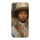 Imani - Black Sapphic Cowgirl Iphone Case, x / Matte, Phone Case Portrait Woman Western-style Attire Cowboy Hat